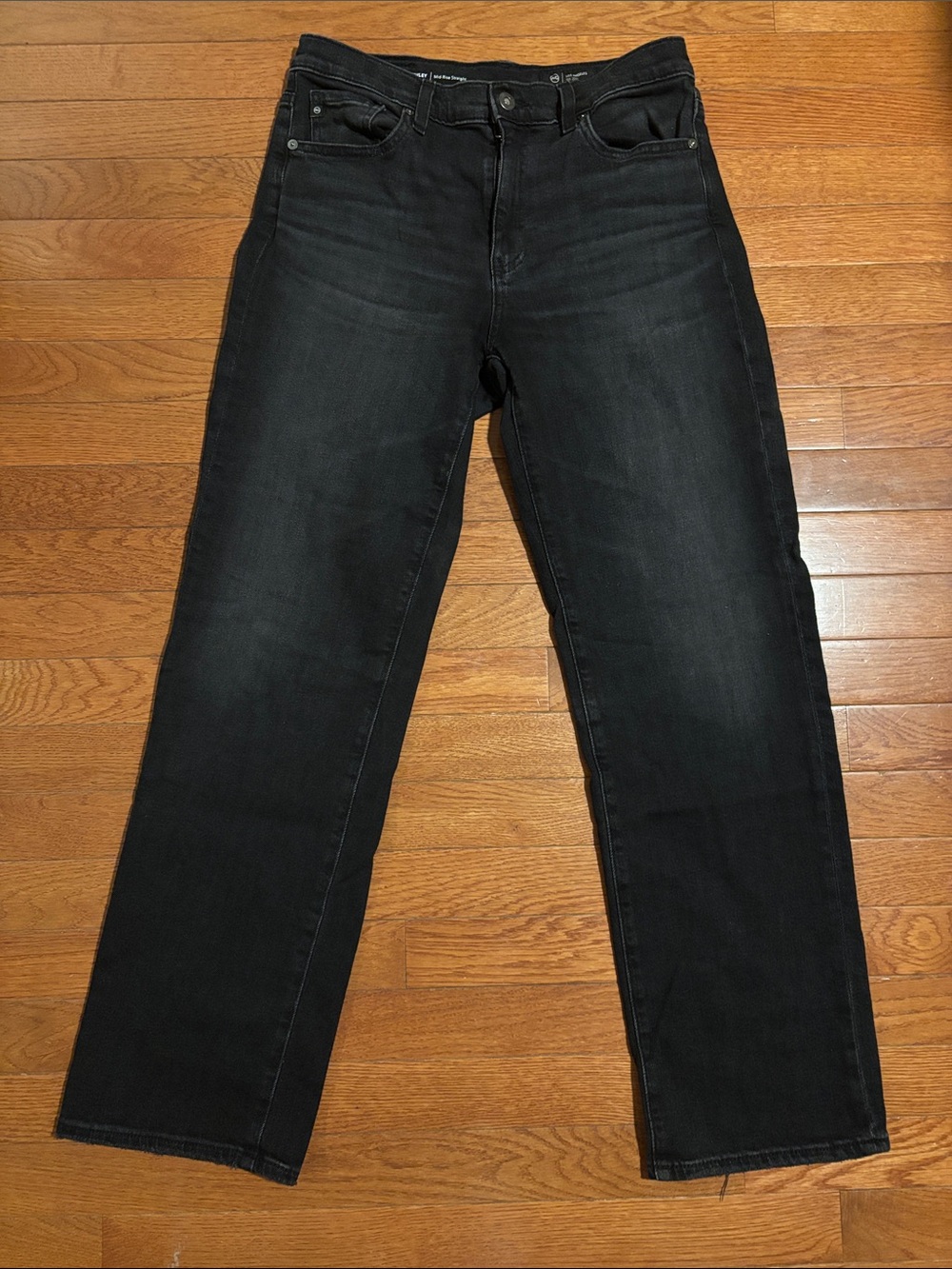AG BRINLEY Mid-Rise Straight Black Jeans